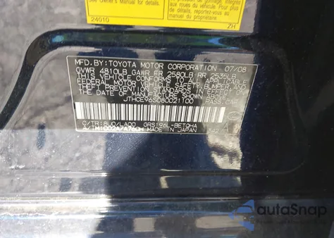 2008 Lexus Gs 350 z USA, uszkodzony, nr VIN JTHCE96S080021100